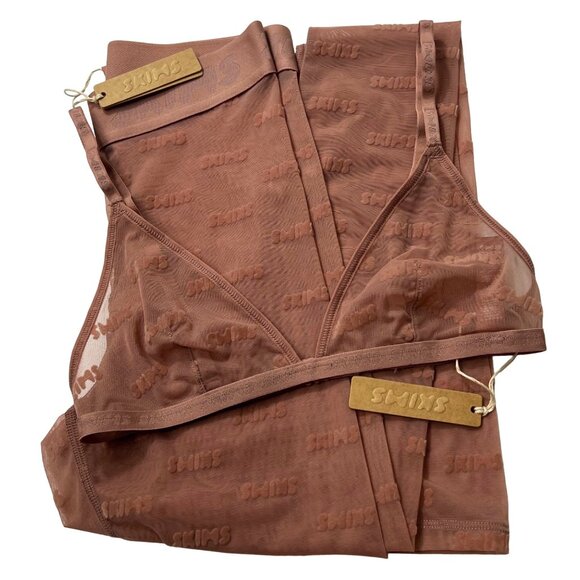 🎁 SKIMS 2 pcs. After Hours Triangle Bralette + Leggings Set Rose Clay XXS - Picture 3 of 12